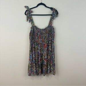 JODIFL Multicolor Floral Smocked Mini Dress Size 3X Women's
